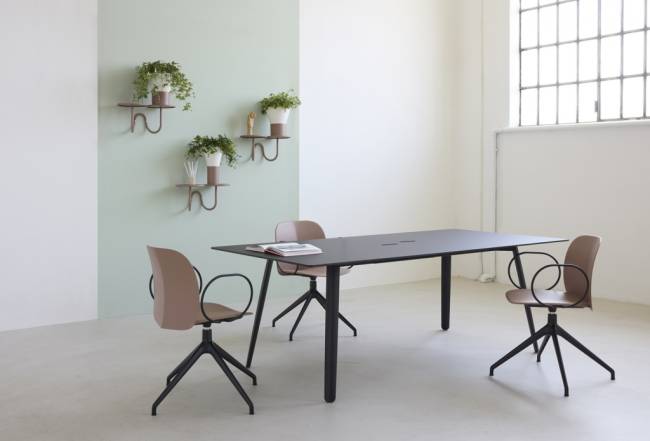 Ваза для цветов Mimosa лен, тортора Ø245х250 мм