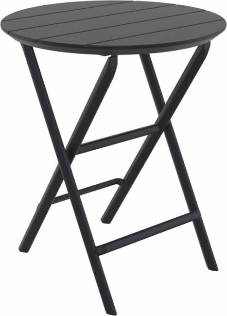 Стол пластиковый складной Helen Folding Table Ø60 черный Ø600х740 мм
