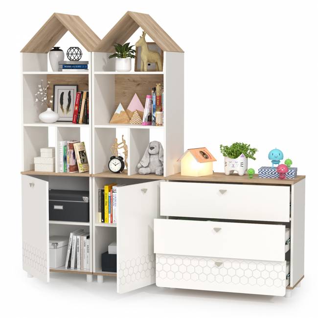 Детская стенка Эйп цвет белый/дуб белый Детская стенка Эйп цвет белый/дуб белый