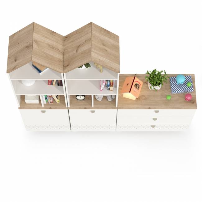 Детская стенка Эйп цвет белый/дуб белый Детская стенка Эйп цвет белый/дуб белый