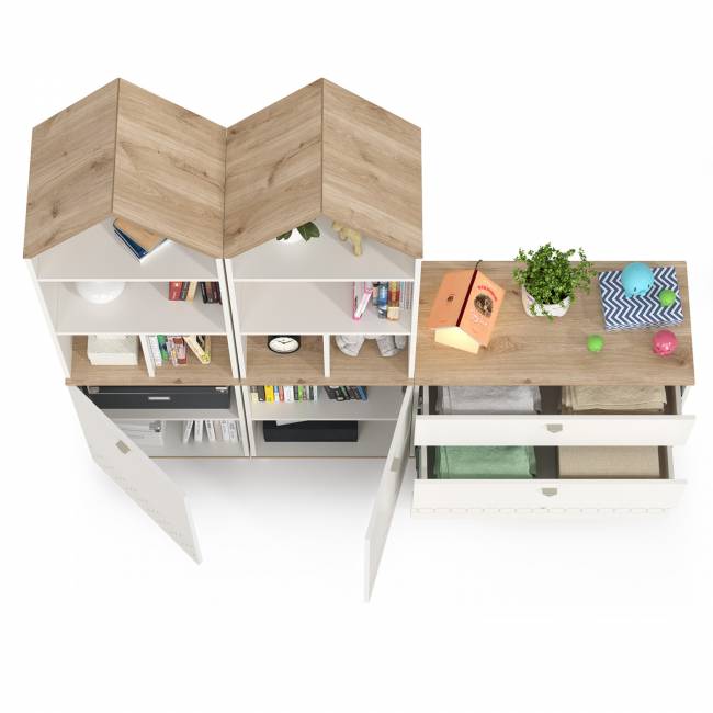 Детская стенка Эйп цвет белый/дуб белый Детская стенка Эйп цвет белый/дуб белый