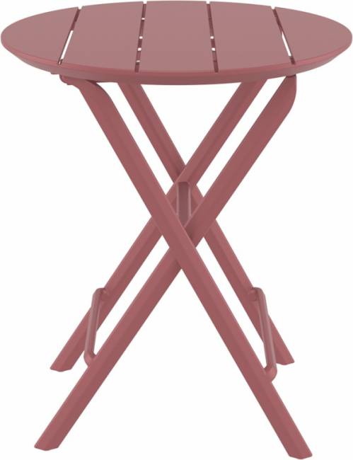 Стол пластиковый складной Helen Folding Table Ø60 марсала Ø600х740 мм
