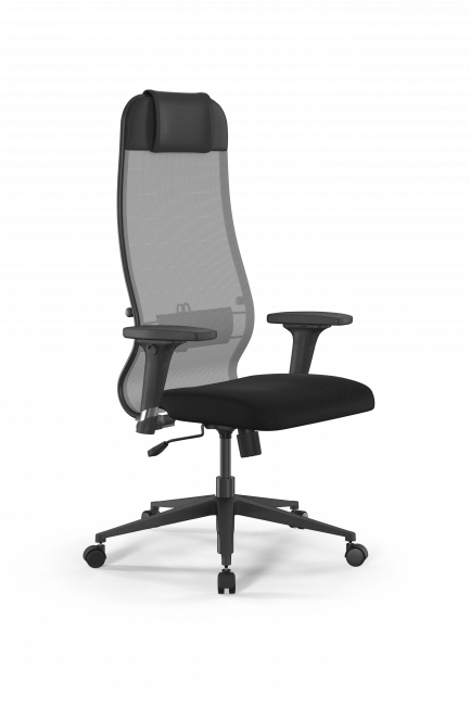 Кресло Sit 10 B1-111D - X2+UMF(X1) /Ub00/Wh00/D02P(M09.B11.G19.W02), св.серый-черный