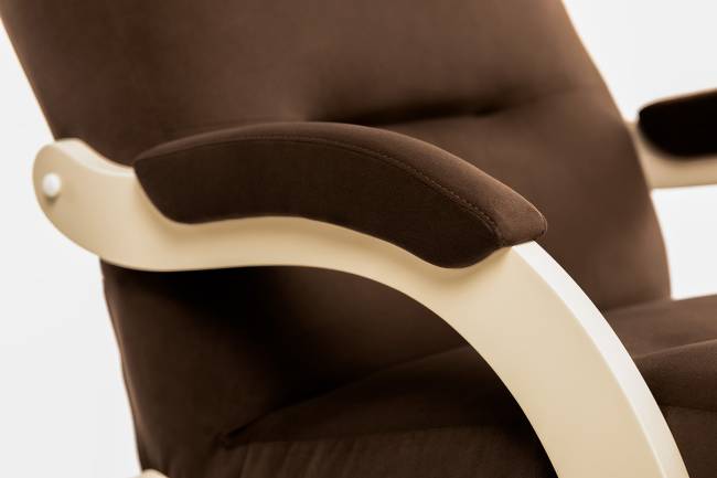 Кресло-качалка Leset Дэми Слоновая кость V23 молочный шоколад