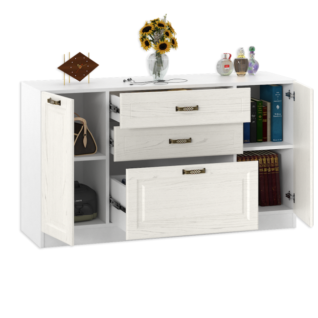 Комод Ливерпуль цвет ясень ваниль/белый Комод Ливерпуль цвет ясень ваниль/белый